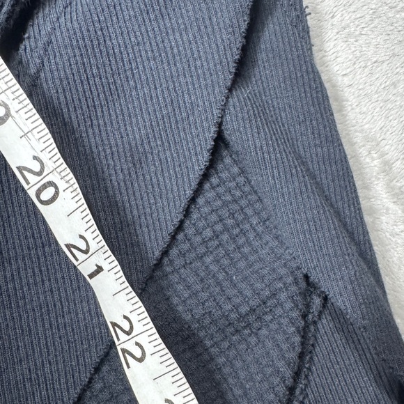 We the Free Owen Thermal Oversized V Neck Patch Elbow Dark Charcoal Grey Top S - Picture 8 of 16